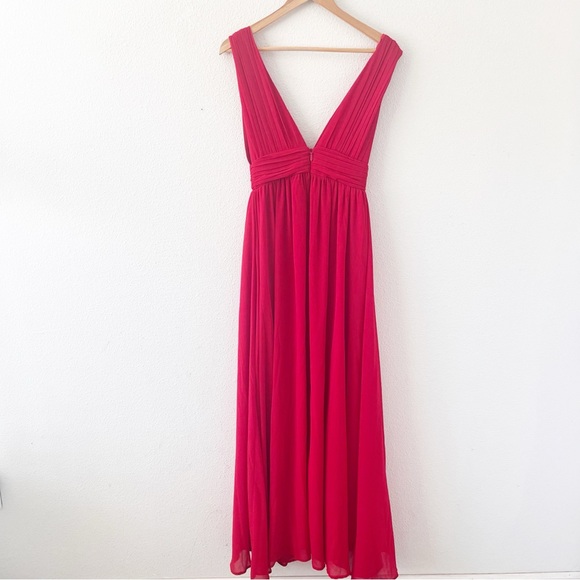 Lulus Heavenly Hues Deep V-Neck Formal Gown Maxi Dress in Red - Picture 7 of 9